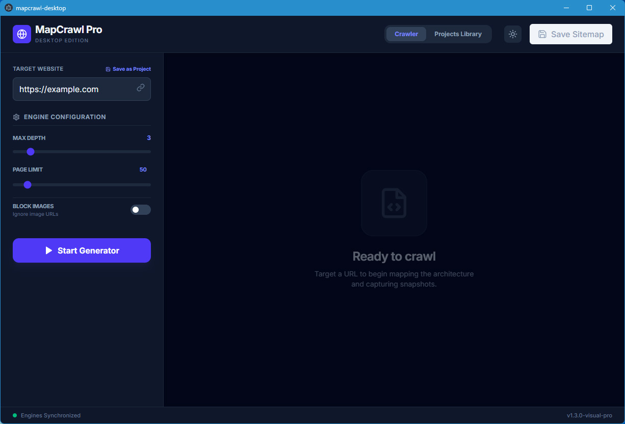 MapCrawl Pro Dashboard - Visual Sitemap and SEO Analytics